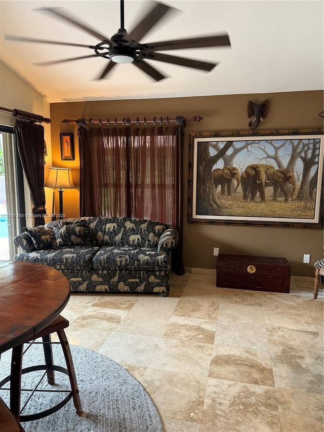 8878 SW 59th St, Cooper City, FL 33328 - living area with a ceiling fan