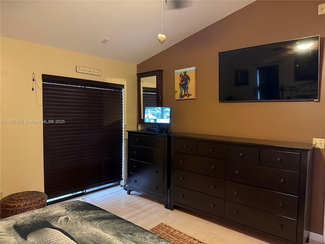 8878 SW 59th St, Cooper City, FL 33328 - bedroom featuring lofted ceiling and light wood-style flooring