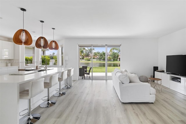 1249 Chenille Cir, Weston, FL 33327 - living area with light wood-style flooring