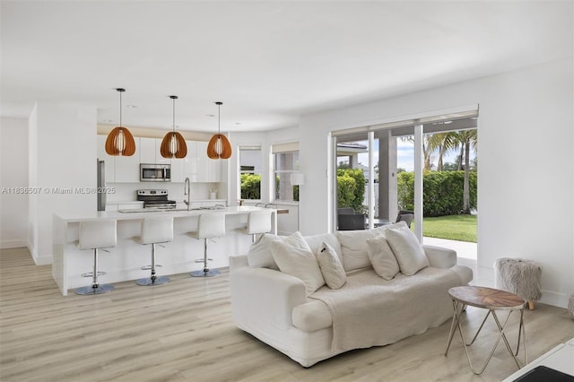1249 Chenille Cir, Weston, FL 33327 - living room featuring light wood-style floors and baseboards