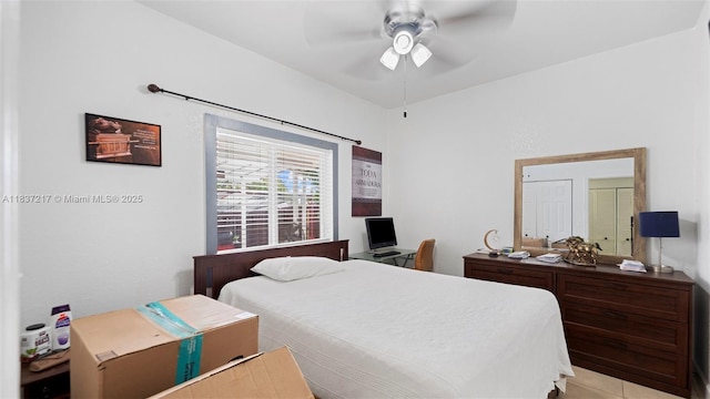 3109 NW 64th St, Miami, FL 33147 - bedroom with a ceiling fan and light tile patterned flooring