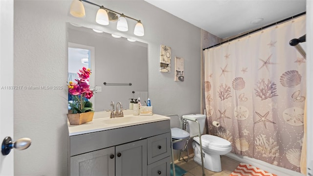 3109 NW 64th St, Miami, FL 33147 - full bath with tile patterned floors, vanity, a shower with shower curtain, and a textured wall