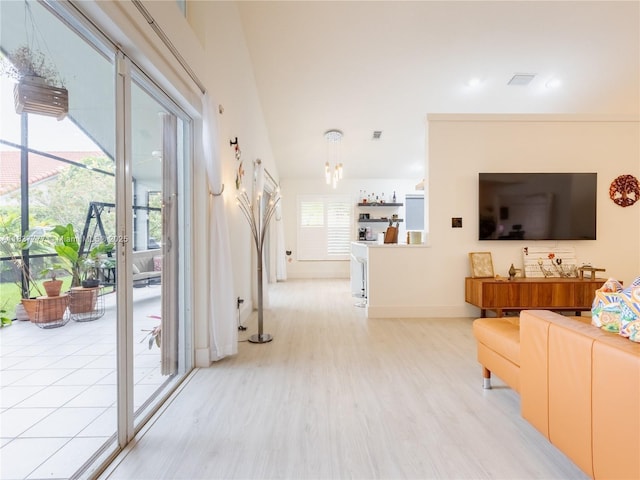 6110 Pitch Ln, Boynton Beach, FL 33437 - hall with light wood-style flooring and baseboards
