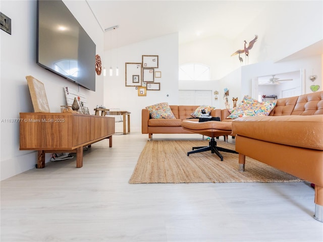 6110 Pitch Ln, Boynton Beach, FL 33437 - living room with wood finished floors and high vaulted ceiling