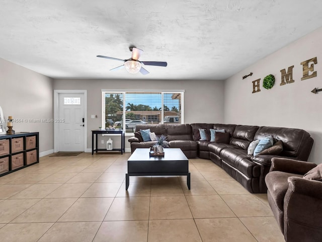 321 NW 93rd Ave, Pembroke Pines, FL 33024 - living area with light tile patterned flooring and ceiling fan