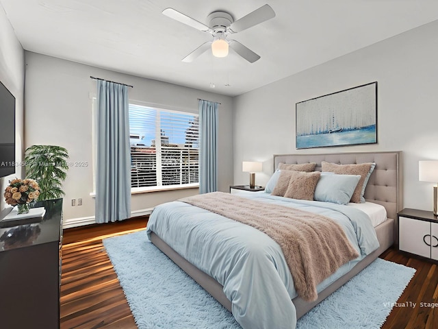 321 NW 93rd Ave, Pembroke Pines, FL 33024 - bedroom with dark wood-style flooring and a ceiling fan