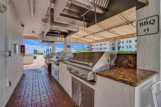 1201 S Ocean Dr Unit 410S, Hollywood, FL 33019 - view of patio / terrace featuring an outdoor kitchen