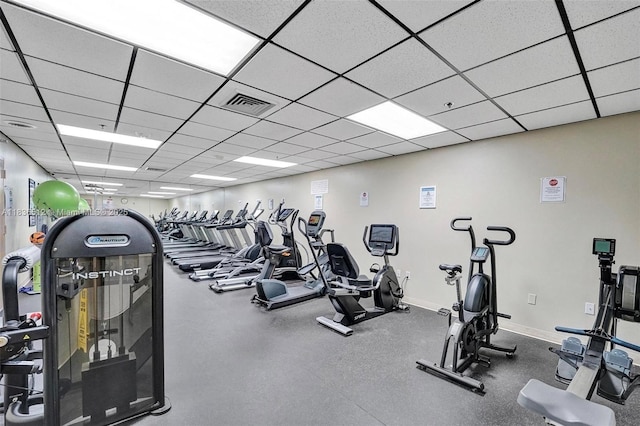 1201 S Ocean Dr Unit 410S, Hollywood, FL 33019 - gym with a drop ceiling
