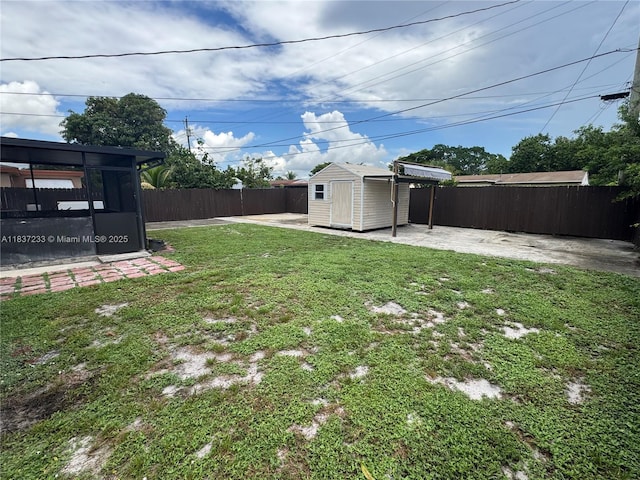 2855 SW 10th St, Fort Lauderdale, FL 33312 - fenced backyard featuring a patio area and a shed