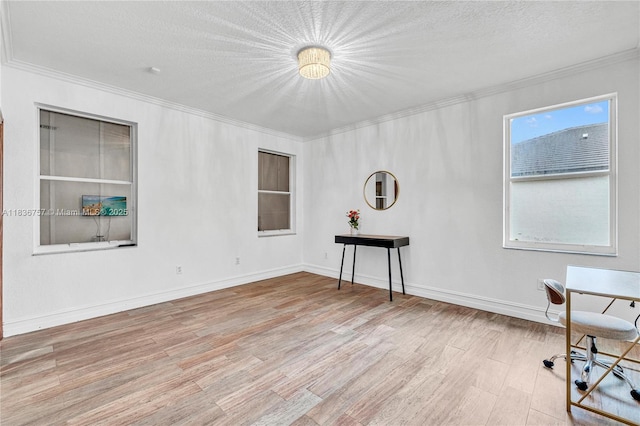 19480 SW 39th Ct, Miramar, FL 33029 - unfurnished room with wood finished floors, ornamental molding, and a textured ceiling