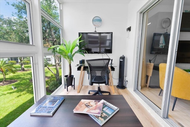 1501 S Ocean Blvd Unit 227, Lauderdale By The Sea, FL 33062 - office space featuring wood finished floors and healthy amount of natural light