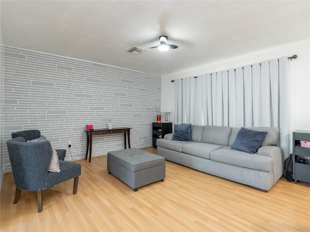6530 Tyler St, Hollywood, FL 33024 - living area with wood finished floors and ceiling fan