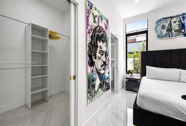 2225 NE 19th St, Fort Lauderdale, FL 33305 - bedroom featuring marble finish flooring and recessed lighting