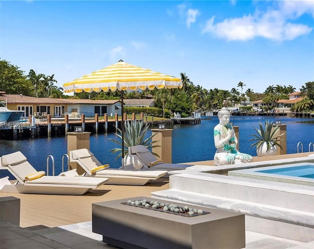2225 NE 19th St, Fort Lauderdale, FL 33305 - view of pool with a water view and a dock