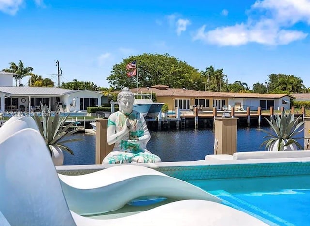2225 NE 19th St, Fort Lauderdale, FL 33305 - view of pool with a boat dock and a water view