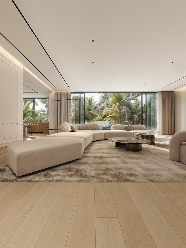 1661 Onaway Dr, Miami, FL 33133 - living room with wood finished floors and a wall of windows