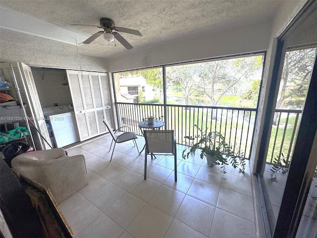 3817 Cocoplum Cir Unit 3585, Coconut Creek, FL 33063 - sunroom with ceiling fan and healthy amount of natural light