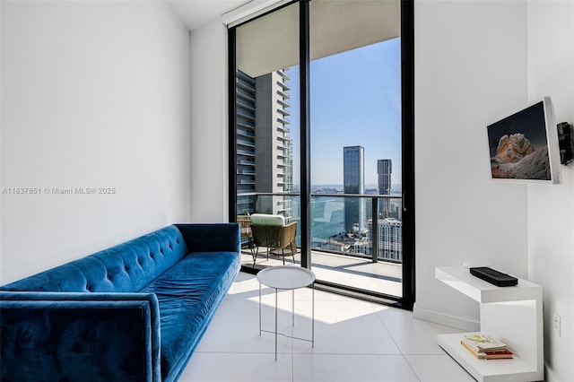 501 NE 31st St Unit 4007, Miami, FL 33137 - tiled living area featuring baseboards