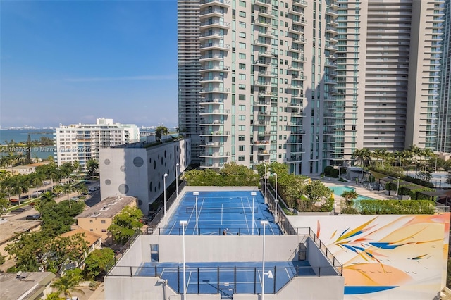 501 NE 31st St Unit 4007, Miami, FL 33137 - view of swimming pool with a tennis court and a city view