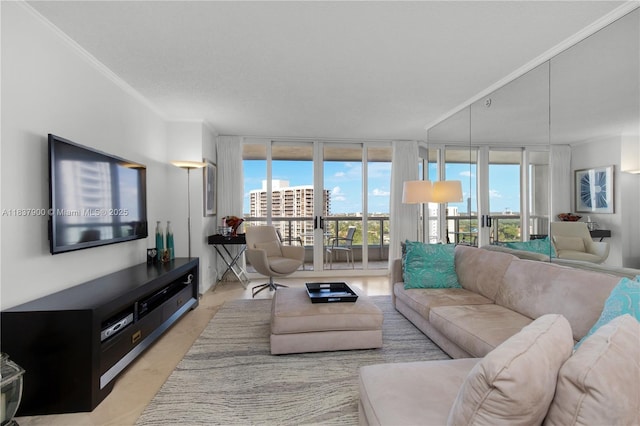 21055 Yacht Club Dr Unit 1504, Aventura, FL 33180 - living room with expansive windows and ornamental molding