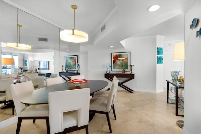 21055 Yacht Club Dr Unit 1504, Aventura, FL 33180 - dining space with crown molding and recessed lighting