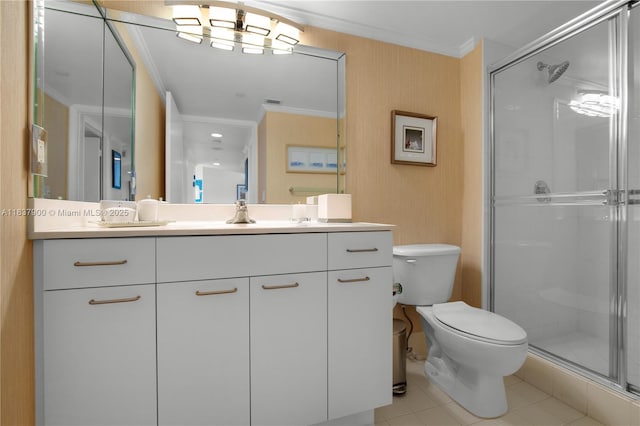 21055 Yacht Club Dr Unit 1504, Aventura, FL 33180 - full bath with crown molding, a shower stall, vanity, and tile patterned floors
