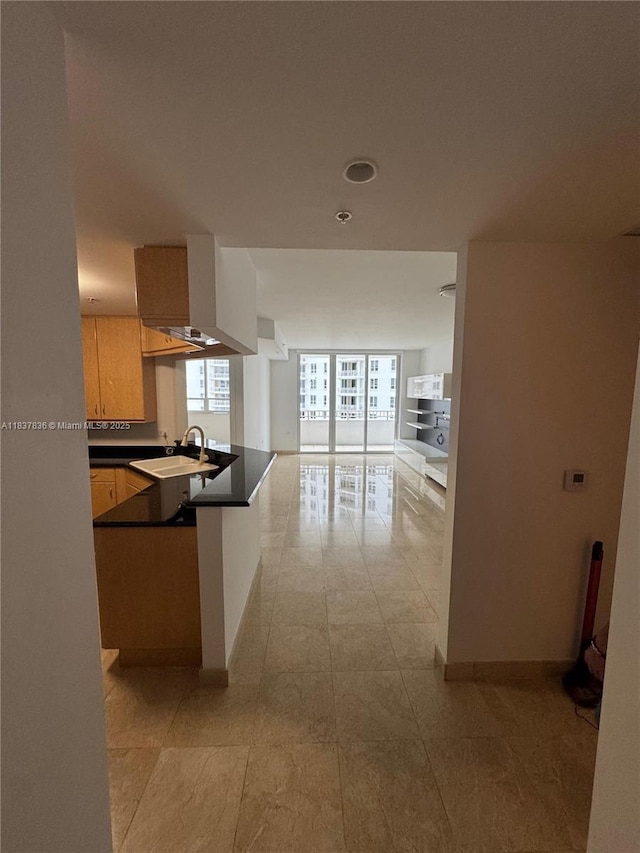 801 Brickell Key Blvd Unit 1005, Miami, FL 33131 - corridor with baseboards and recessed lighting