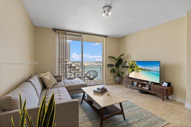 770 Claughton Island Dr Unit Ph21, Miami, FL 33131 - living area with expansive windows and tile patterned flooring