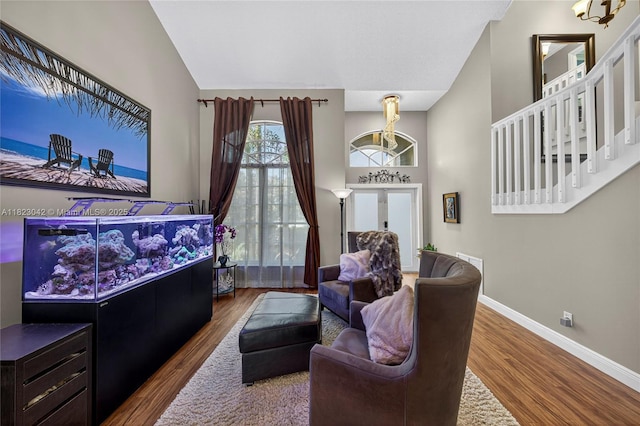18205 NW 21st St, Pembroke Pines, FL 33029 - living area with french doors and wood finished floors