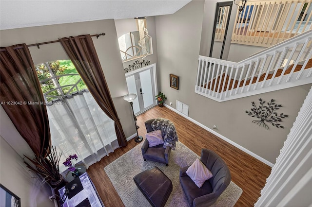 18205 NW 21st St, Pembroke Pines, FL 33029 - living room with baseboards and wood finished floors