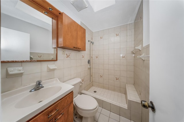 3631 SW 127th Ave, Miami, FL 33175 - full bath with a stall shower, vanity, tile walls, and backsplash