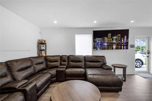 11128NW 17th Ave Unit 1-2, Miami, FL 33167 - living room with light wood-style floors and recessed lighting