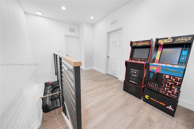 11128NW 17th Ave Unit 1-2, Miami, FL 33167 - game room with wood finished floors and recessed lighting
