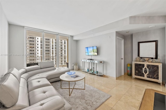 801 Brickell Key Blvd Unit 2006, Miami, FL 33131 - living area featuring floor to ceiling windows and tile patterned flooring