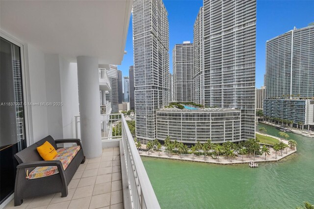 801 Brickell Key Blvd Unit 2006, Miami, FL 33131 - balcony with a view of skyline and a water view