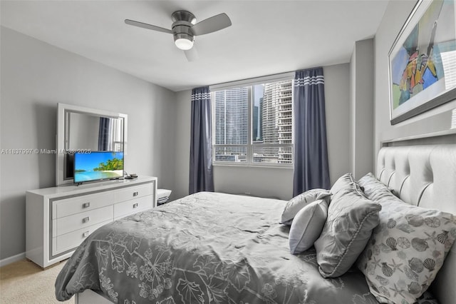 801 Brickell Key Blvd Unit 2006, Miami, FL 33131 - bedroom with light carpet and a ceiling fan