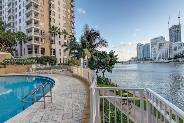 801 Brickell Key Blvd Unit 2006, Miami, FL 33131 - community pool with a water view and a view of city