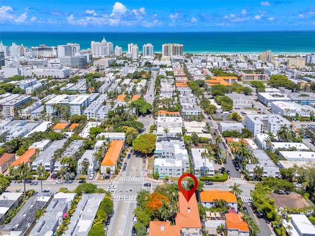 1450 Meridian Ave Unit 202, Miami Beach, FL 33139 - aerial view of property and surrounding area featuring nearby urban area and a nearby body of water