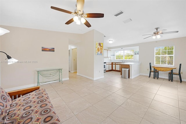 547 Heck, Little Torch Key, FL 33042 - living area with a ceiling fan and light tile patterned floors