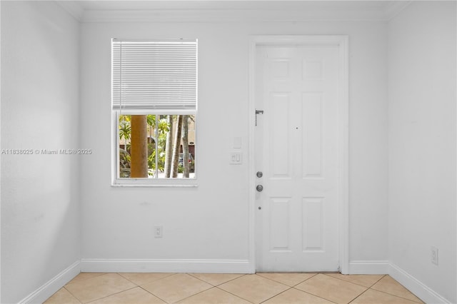15057 SW 9th Ter, Miami, FL 33194 - foyer entrance featuring light tile patterned flooring and crown molding