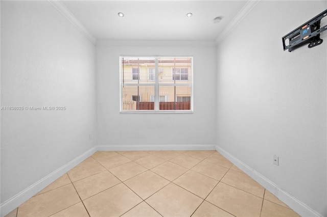 15057 SW 9th Ter, Miami, FL 33194 - empty room featuring ornamental molding, light tile patterned flooring, and a smoke detector