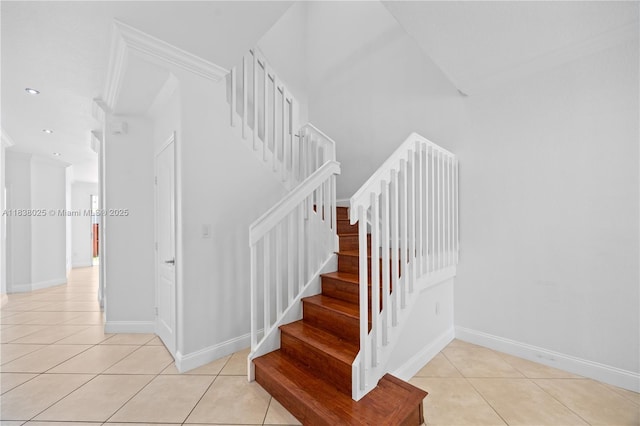 15057 SW 9th Ter, Miami, FL 33194 - staircase with tile patterned flooring and recessed lighting