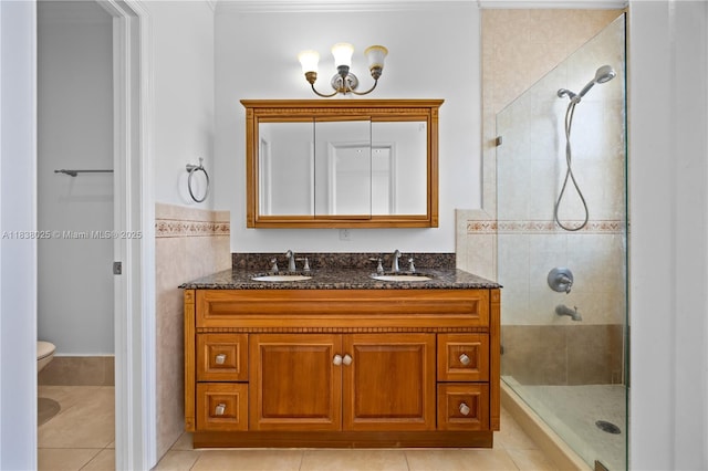 15057 SW 9th Ter, Miami, FL 33194 - full bath with a stall shower, double vanity, and tile patterned floors