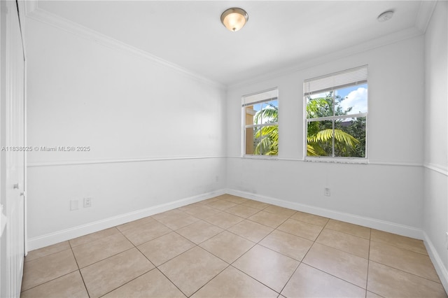 15057 SW 9th Ter, Miami, FL 33194 - spare room featuring ornamental molding, light tile patterned floors, and a smoke detector