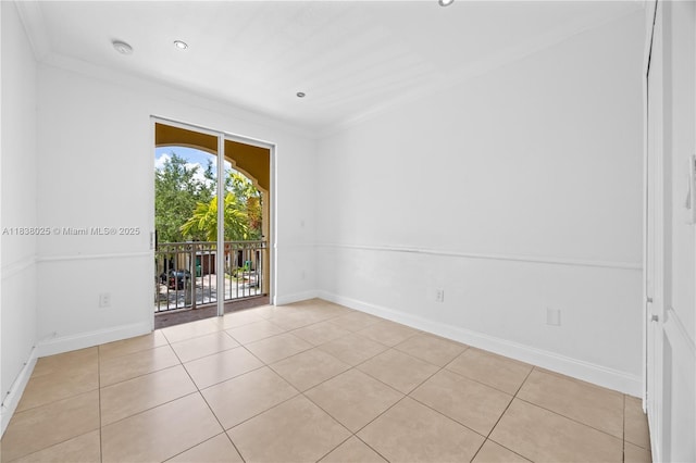 15057 SW 9th Ter, Miami, FL 33194 - unfurnished room featuring light tile patterned floors, crown molding, and a smoke detector