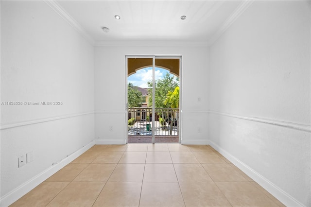 15057 SW 9th Ter, Miami, FL 33194 - tiled empty room with crown molding