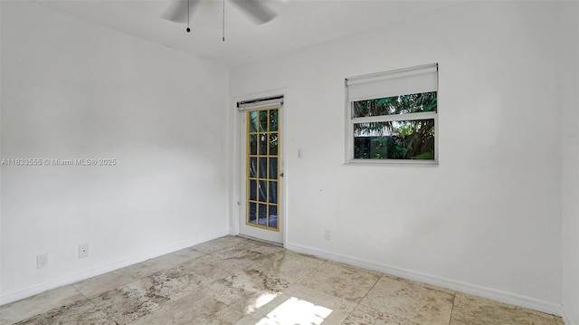 1348 Holly Heights Dr Unit 17, Fort Lauderdale, FL 33304 - unfurnished room with ceiling fan and baseboards