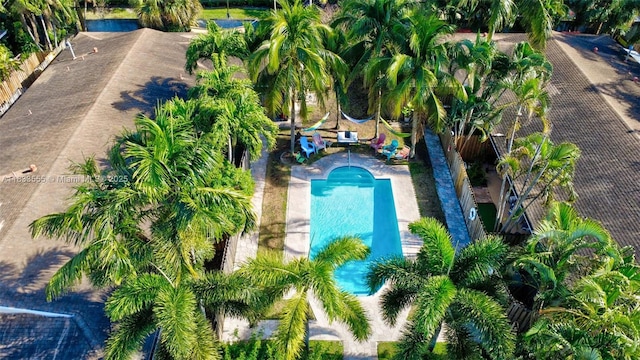 1348 Holly Heights Dr Unit 17, Fort Lauderdale, FL 33304 - bird's eye view of a pool area