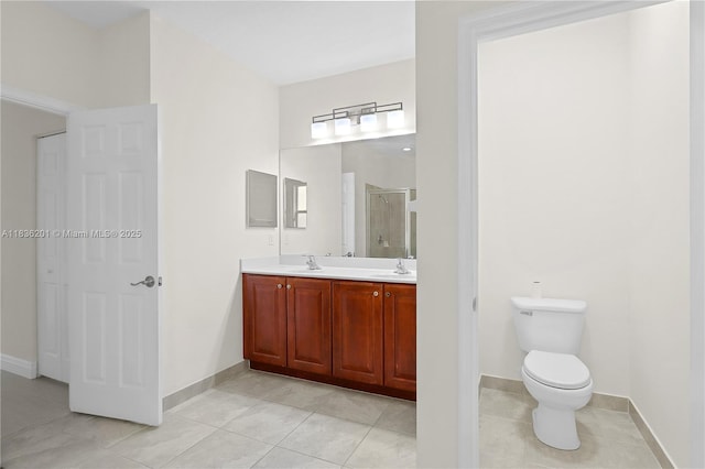 798 Quartz Ter, Palm Beach, FL 33413 - bathroom featuring tile patterned flooring, double vanity, and a stall shower
