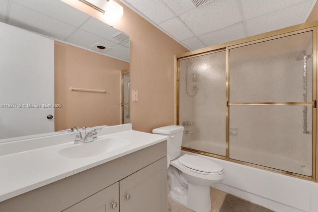 8280 SW 24th St Unit 7105, North Lauderdale, FL 33068 - full bathroom with a drop ceiling, vanity, and shower / bath combination with glass door